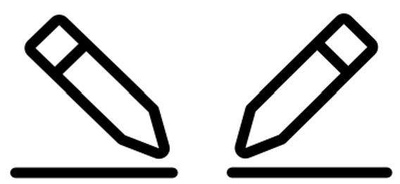 Left-to-right and right-to-left symbols for handwriting function