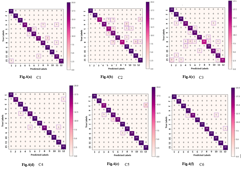 Confusion Matrix of C1, C2, C3, C4, C5 and C6