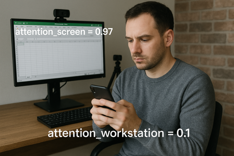 Screen-focused distraction with low workstation engagement