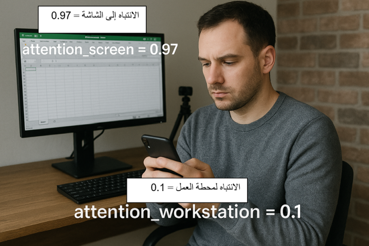 Screen-focused distraction with low workstation engagement